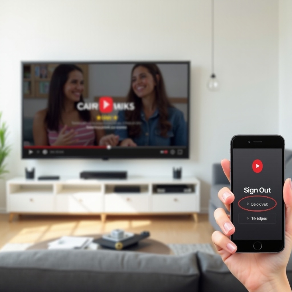 kuinka kirjautua ulos YouTubesta televisiossa puhelimella