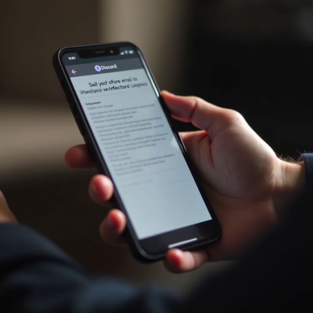 como verificar o e-mail através do aplicativo de telefone do Discord
