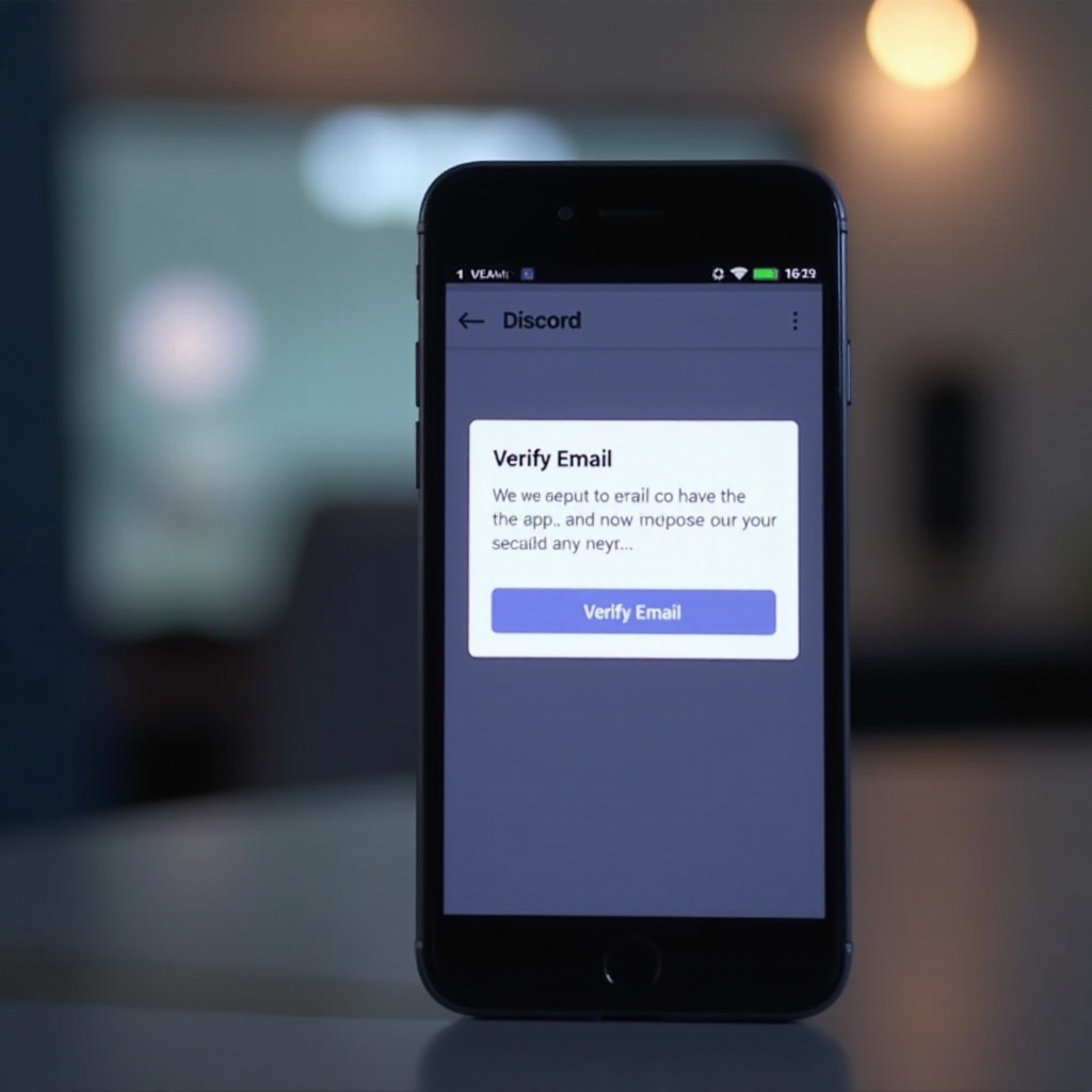 como verificar o e-mail através do aplicativo de telefone do Discord