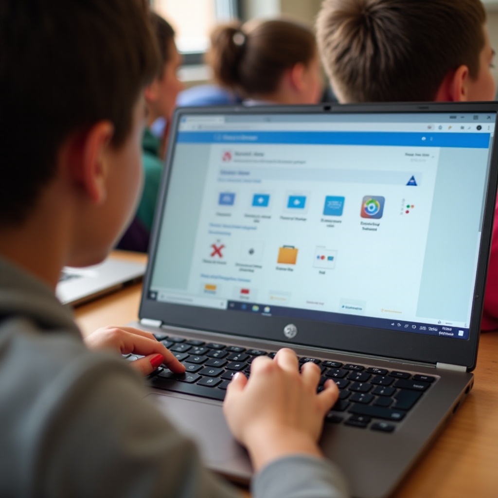 kuinka lisätä sovelluksia kotinäyttöön koulun Chromebookissa