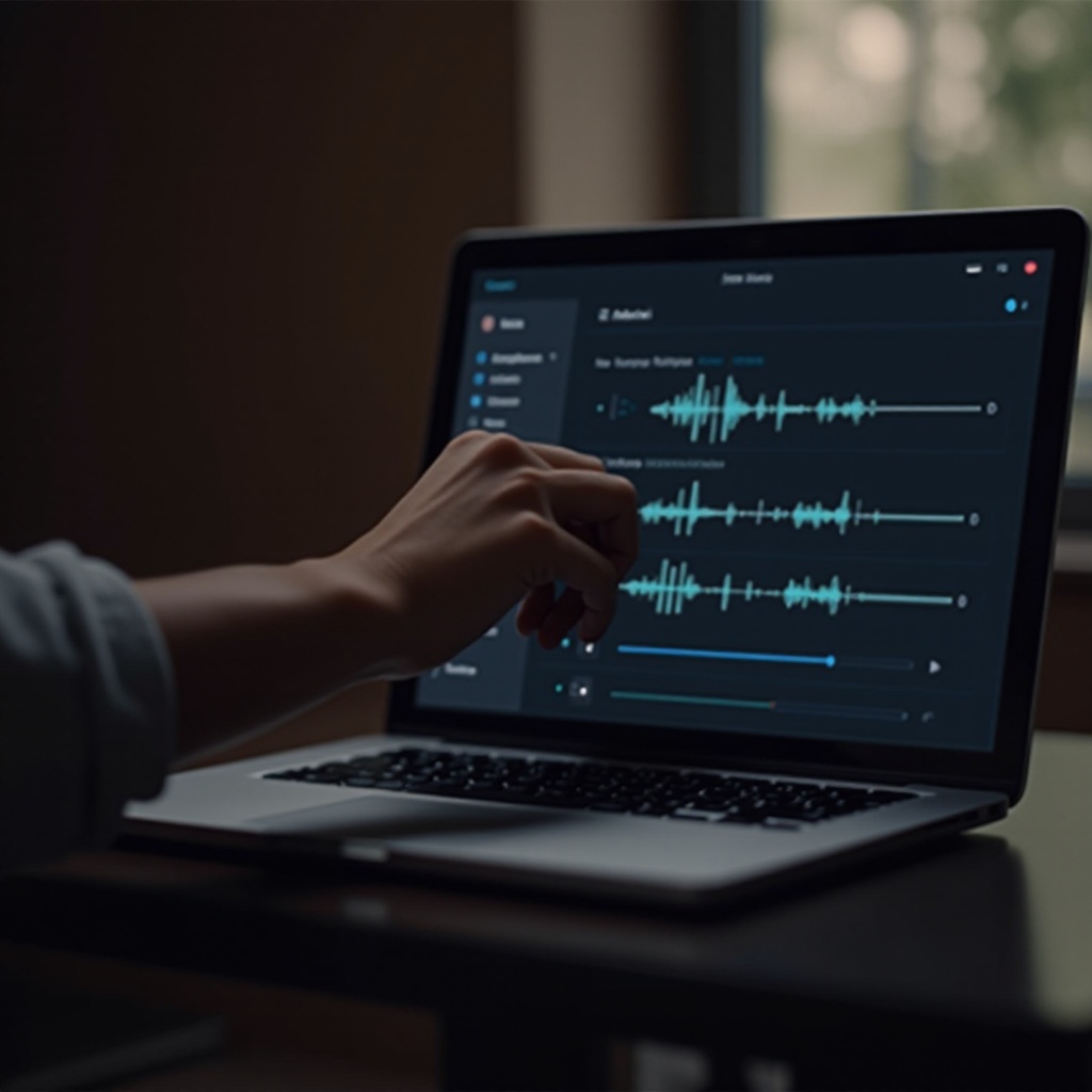 áudio abafado macbook